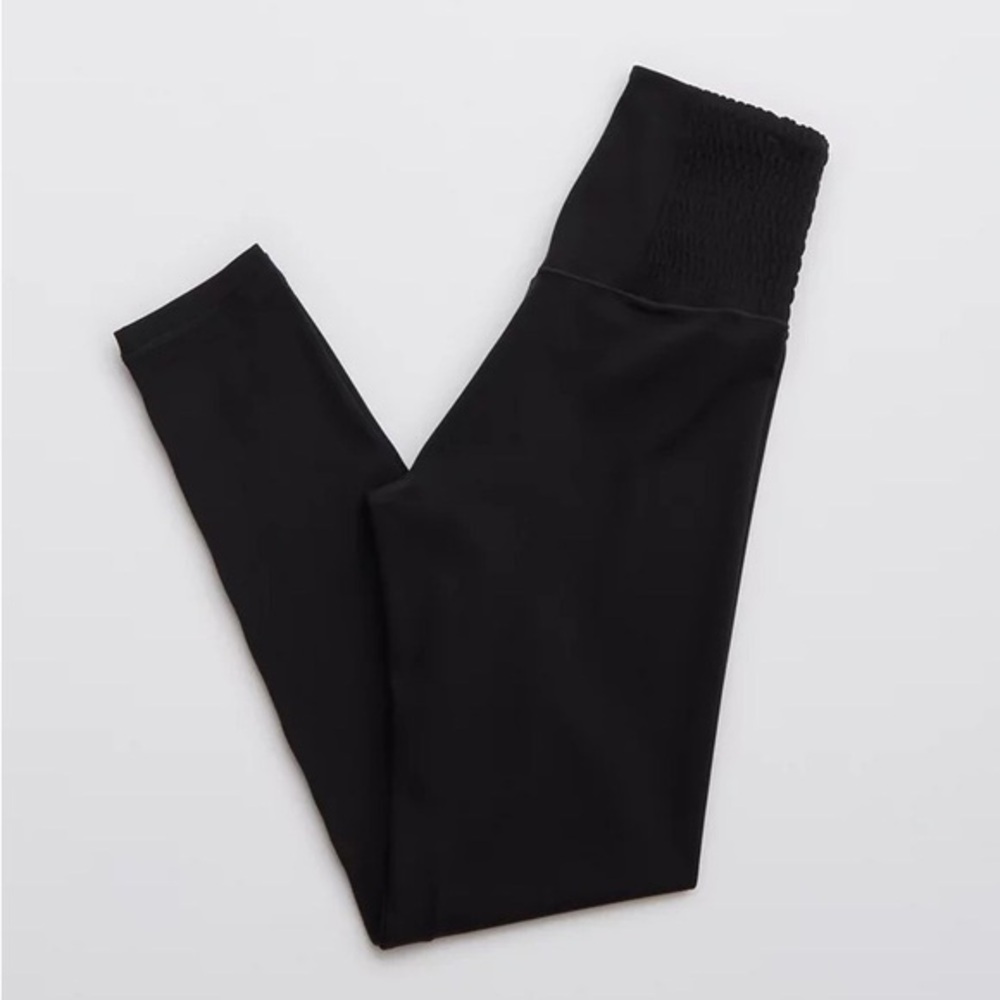 NWT OFFLINE By Aerie Real Me Smocked Legging Black Sz XS - Picture 4 of 10